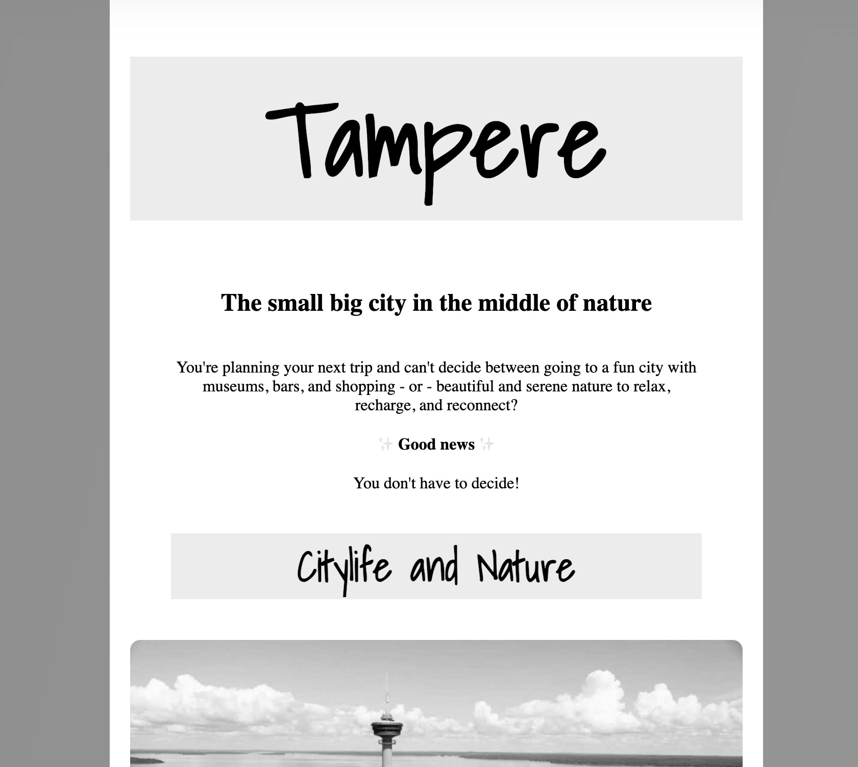 City Travel Tampere Website Project